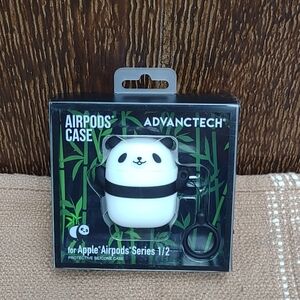 AdvanceTech Panda Silicone Case + Loop for Apple AirPods 1/2